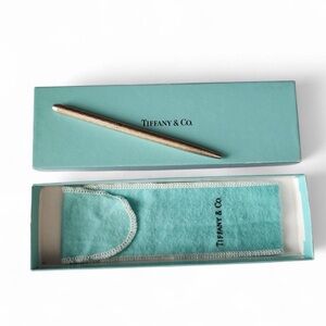 Tiffany & Co 925 Sterling Silver Engine Turned Ballpoint Pen w Box